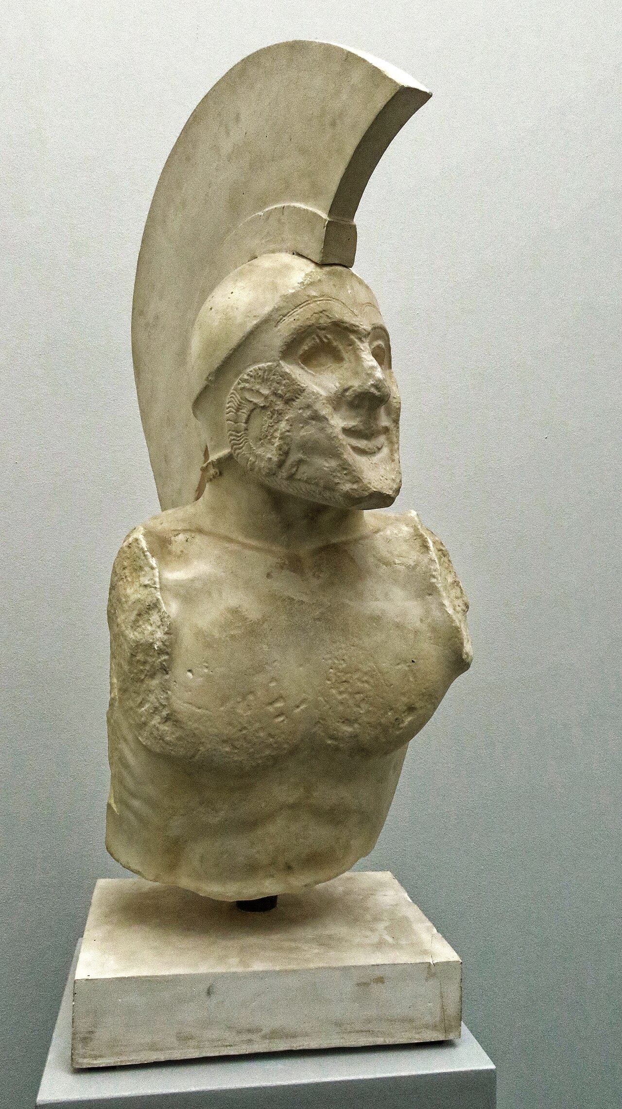 The bronze statue of Leonidas I, king of Sparta, in Sparta, Greece