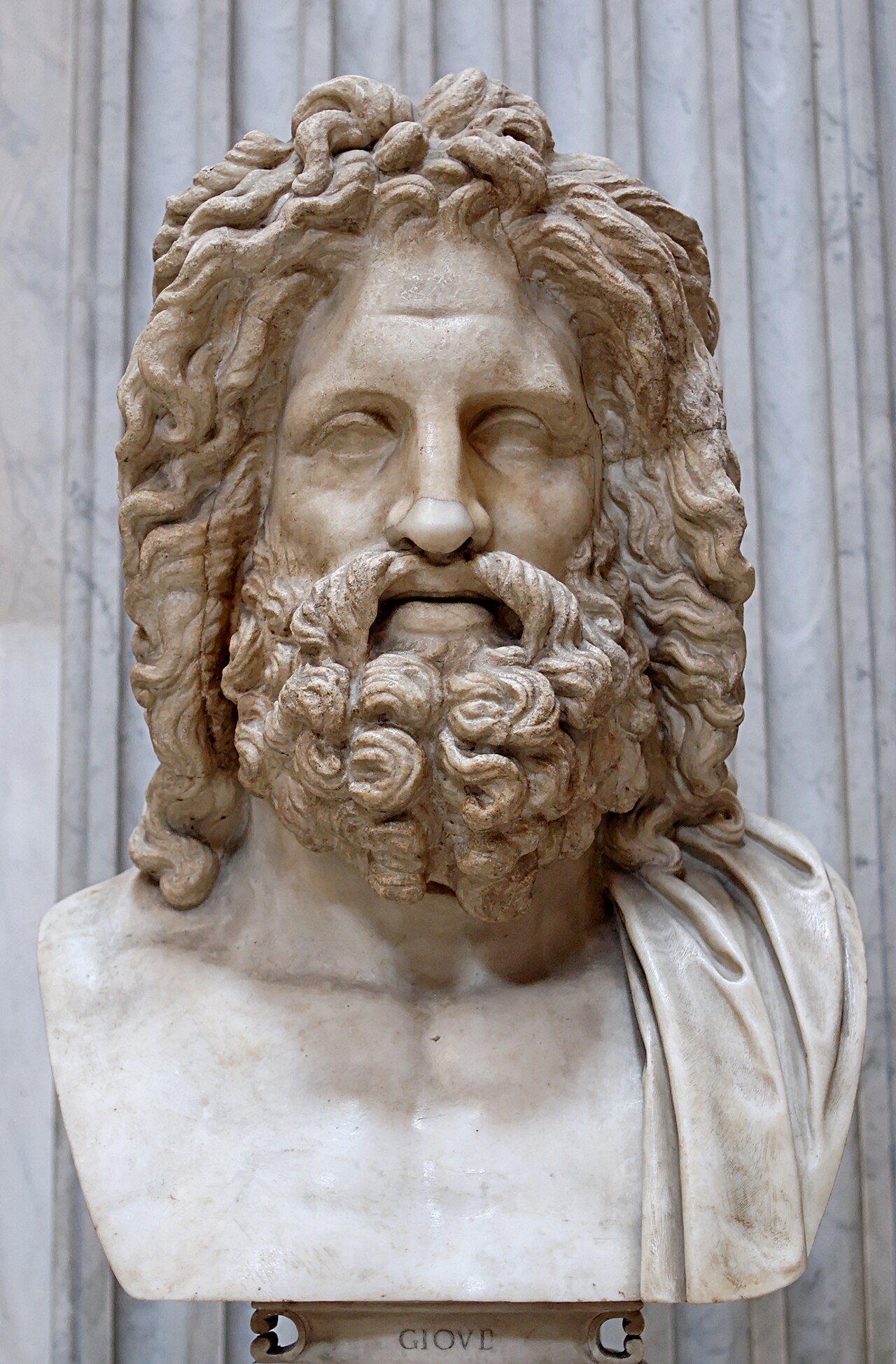 The Zeus of Otricoli, a marble bust of Zeus from the Vatican Museums